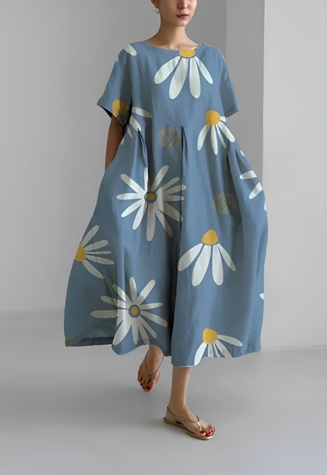 Eline | Dames Jurk | Bloemenprint Midi
