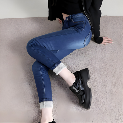 Renate | Dames Jeans | Dehnbare Thermo Skinny met Fleece