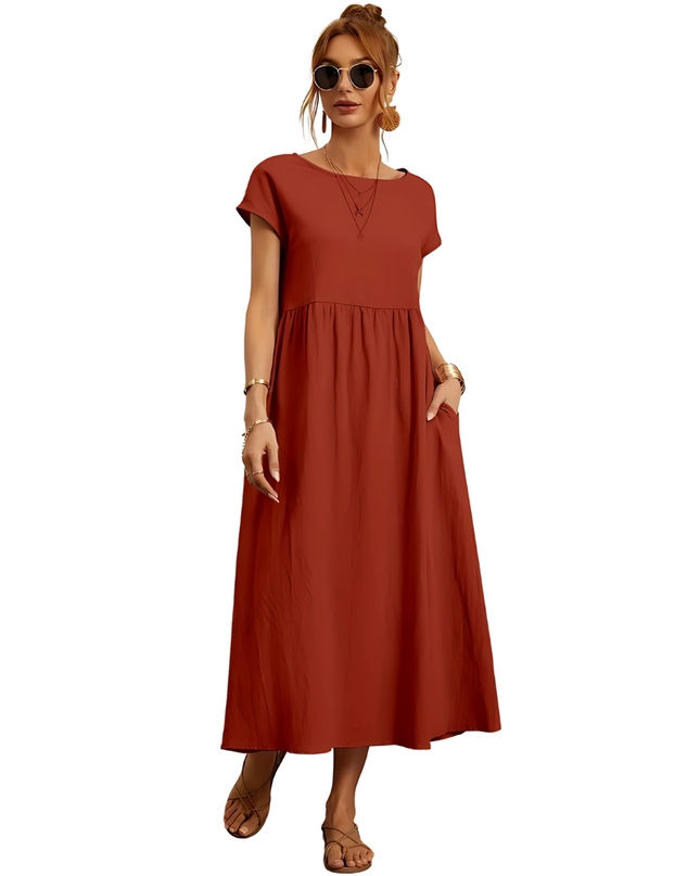 Maelis | Dames Jurk | Relaxte Pasvorm met Ronde Hals