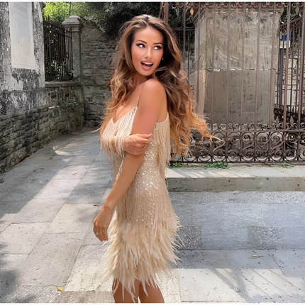 Jessamy | Dames Cocktailjurk | Getailleerd Model met Elegante Halslijn