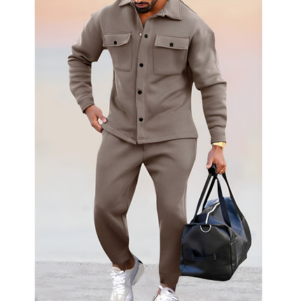 Pieterjan | Heren Trainingspak | Tweedelig met Knoopshirt en Elastische Broek