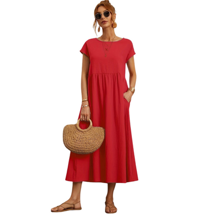 Maelis | Dames Jurk | Relaxte Pasvorm met Ronde Hals
