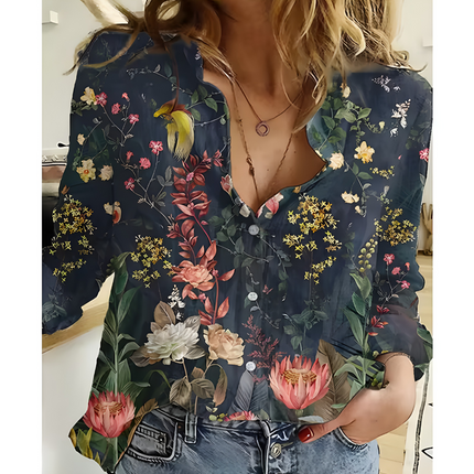 Evelina | Dames Blouse | Bloemenprint Langemouw Luchtig voor Zomer