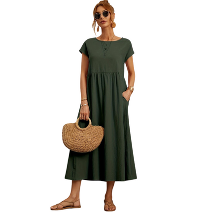 Maelis | Dames Jurk | Relaxte Pasvorm met Ronde Hals