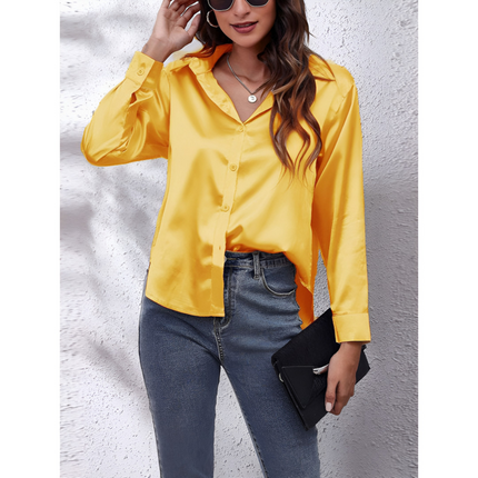 Helga | Dames Blouse | Losvallend met Lange Mouwen en Knoopsluiting