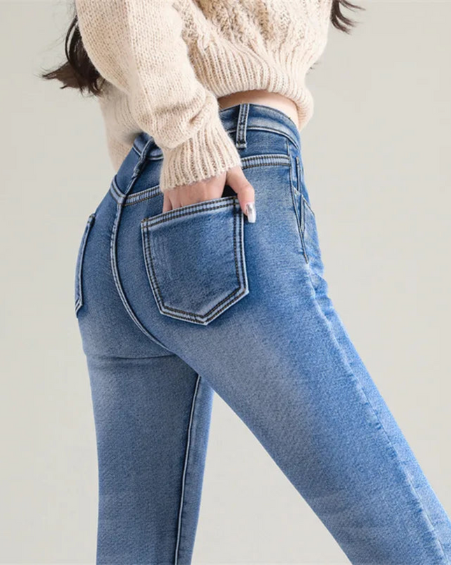 Renate | Dames Jeans | Dehnbare Thermo Skinny met Fleece