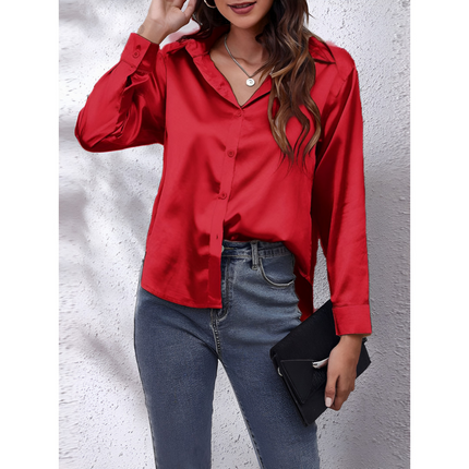 Helga | Dames Blouse | Losvallend met Lange Mouwen en Knoopsluiting