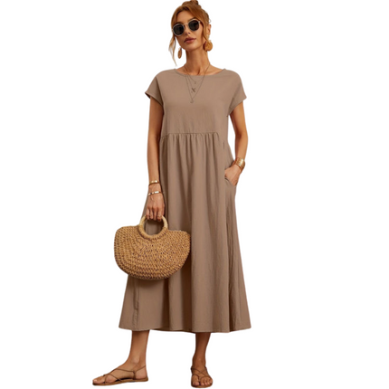 Maelis | Dames Jurk | Relaxte Pasvorm met Ronde Hals