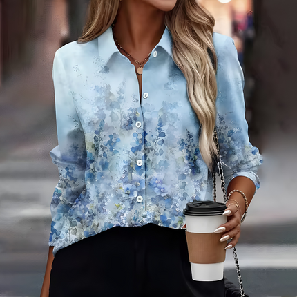 Evelina | Dames Blouse | Bloemenprint Langemouw Luchtig voor Zomer
