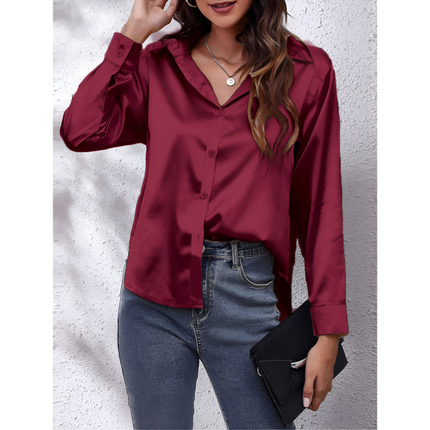 Helga | Dames Blouse | Losvallend met Lange Mouwen en Knoopsluiting