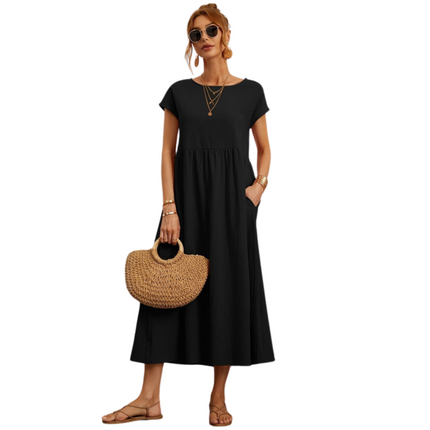 Maelis | Dames Jurk | Relaxte Pasvorm met Ronde Hals