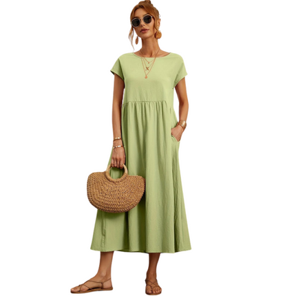 Maelis | Dames Jurk | Relaxte Pasvorm met Ronde Hals