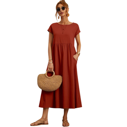 Maelis | Dames Jurk | Relaxte Pasvorm met Ronde Hals