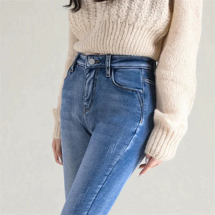 Renate | Dames Jeans | Dehnbare Thermo Skinny met Fleece