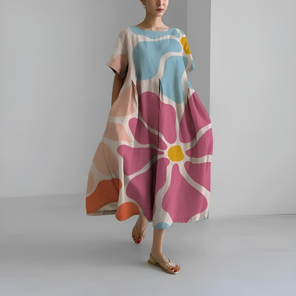 Eline | Dames Jurk | Bloemenprint Midi