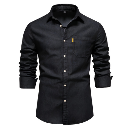 Noud | Heren Overhemd | Slim Fit Denim met Lange Mouwen