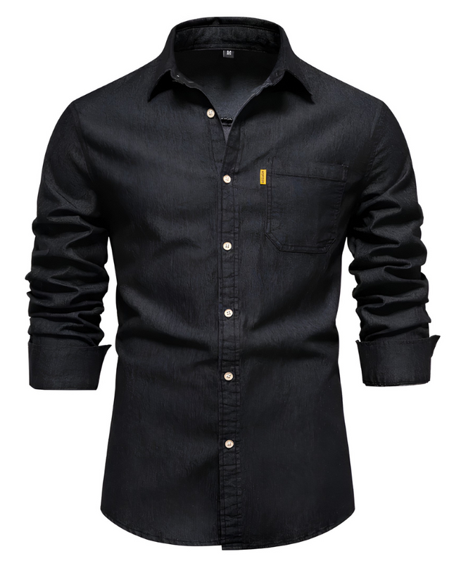 Noud | Heren Overhemd | Slim Fit Denim met Lange Mouwen