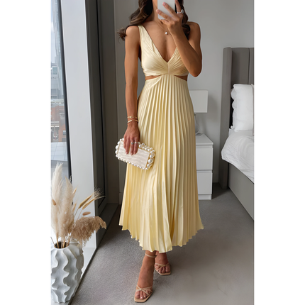 Reina | Dames Maxi Jurk | Geplooide V-hals