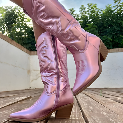 Britt | Dames Cowboylaarzen | Metallic en Trendy