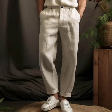 Quido | Heren Linnenbroek | Casual en Ademend met Kordel in de Taille