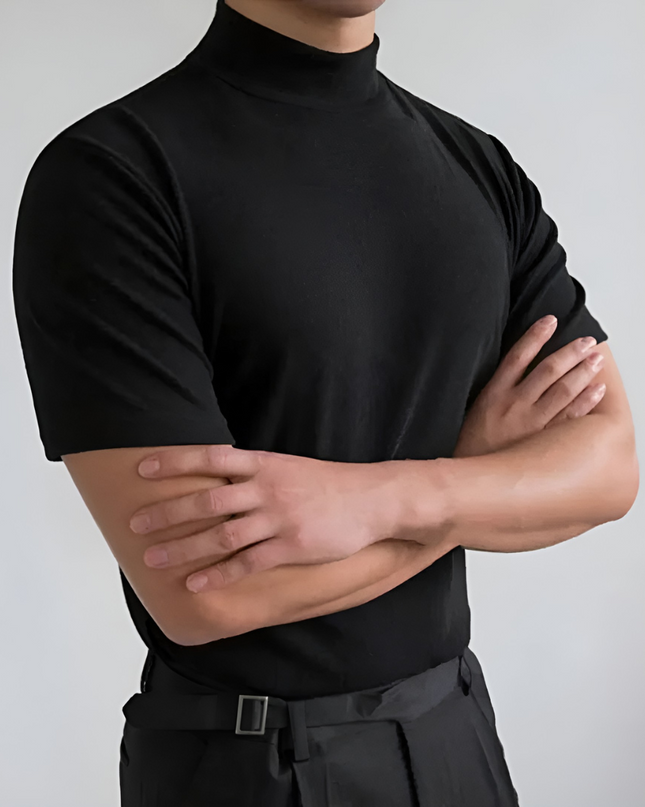 Hylke | Heren T-shirt | Hoge Kraag en Slim Fit