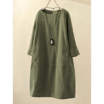 Karin | Dames Tuniekjurk | Vintage Cord Met Lange Mouwen