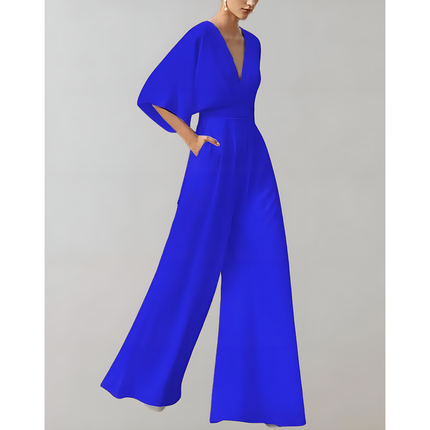 Luma | Dames Jumpsuit | Vlindermouwen met Ceintuur en V-hals