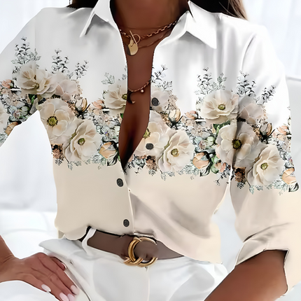 Evelina | Dames Blouse | Bloemenprint Langemouw Luchtig voor Zomer