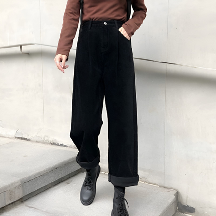 Babette | Dames Corduroy Broek | Hoge Taille & Rechte Pijpen