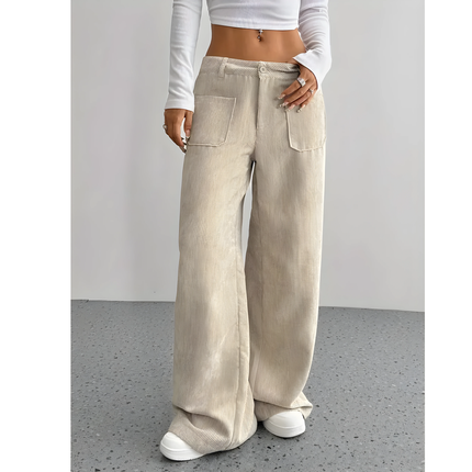 Josiane | Dames Corduroy Broek | Wijde Pijpen & Grote Zakken