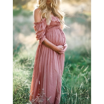 Primrose | Dames Jurk | Zwangerschapsjurk met Bootshals & Stretch