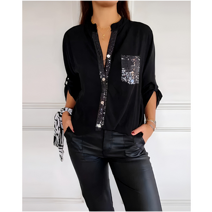 Eveline | Dames Top | Losse Pasvorm met Pailletten