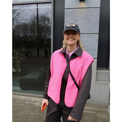 Nadja | Dames Fleece Bodywarmer | Oversized met Drukknopen