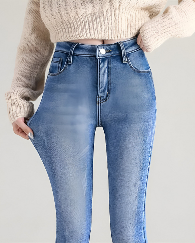 Renate | Dames Jeans | Dehnbare Thermo Skinny met Fleece