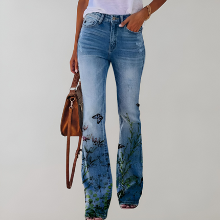 Jasmijn | Dames Jeans | Hoge Taille & Uitlopend Model