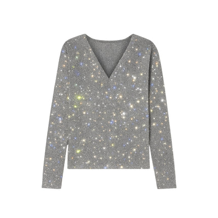 Quinty | Dames Top | V-Hals & Pailletten Details
