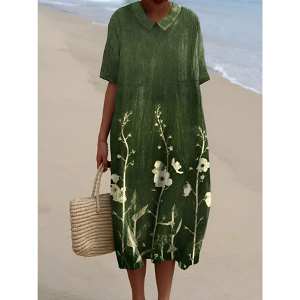 Sabine | Dames Zomerjurk | Bloemenprint met Luchtige Pasvorm