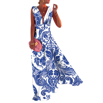 Myla | Dames Zomerjurk | Losvallend met Bloemenprint en Flatterende Halslijn