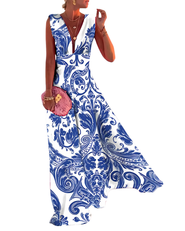 Myla | Dames Zomerjurk | Losvallend met Bloemenprint en Flatterende Halslijn