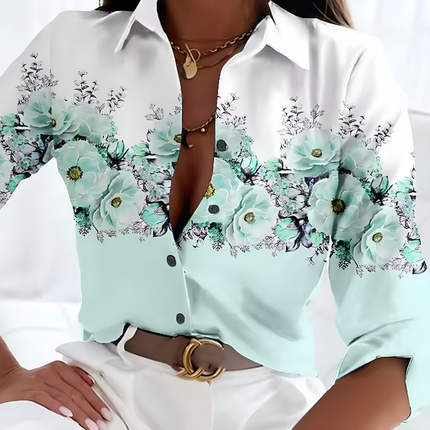 Evelina | Dames Blouse | Bloemenprint Langemouw Luchtig voor Zomer