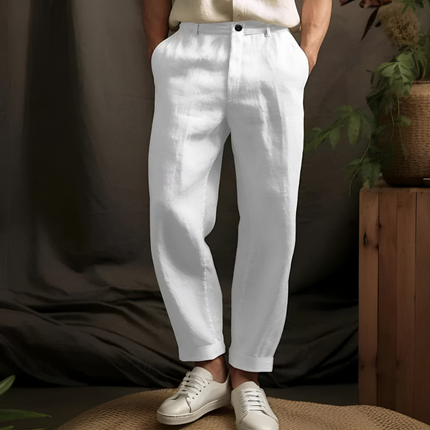 Quido | Heren Linnenbroek | Casual en Ademend met Kordel in de Taille