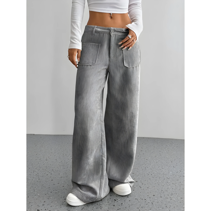 Josiane | Dames Corduroy Broek | Wijde Pijpen & Grote Zakken