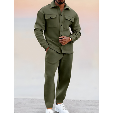 Pieterjan | Heren Trainingspak | Tweedelig met Knoopshirt en Elastische Broek