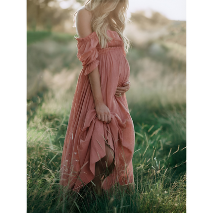 Primrose | Dames Jurk | Zwangerschapsjurk met Bootshals & Stretch