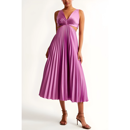 Reina | Dames Maxi Jurk | Geplooide V-hals