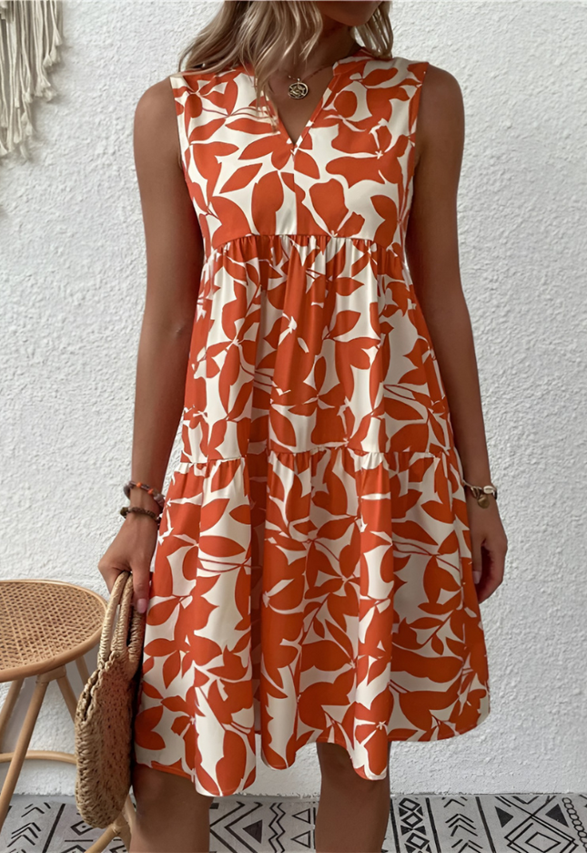 Brigitta | Dames Zomerjurk | Bloemenprint A-lijn