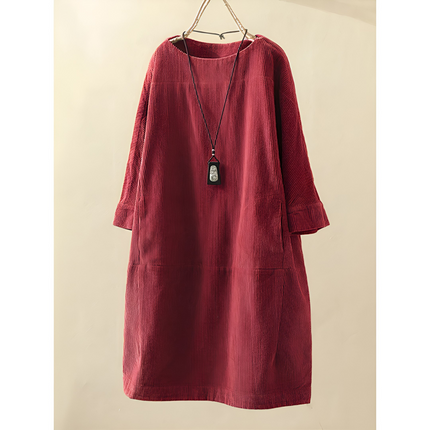 Karin | Dames Tuniekjurk | Vintage Cord Met Lange Mouwen