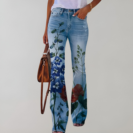 Jasmijn | Dames Jeans | Hoge Taille & Uitlopend Model
