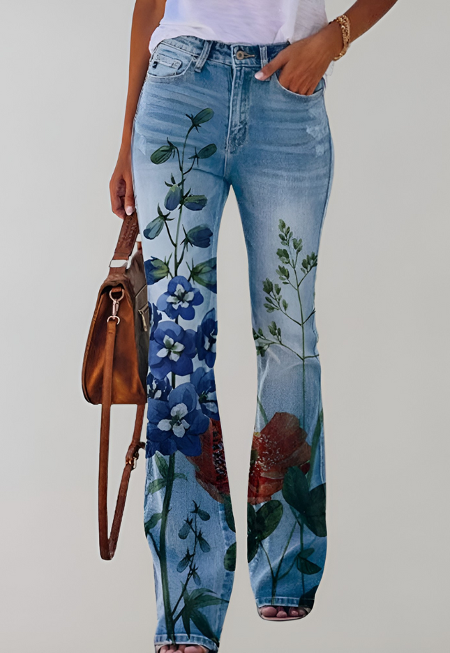 Jasmijn | Dames Jeans | Hoge Taille & Uitlopend Model