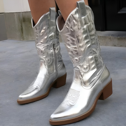 Britt | Dames Cowboylaarzen | Metallic en Trendy